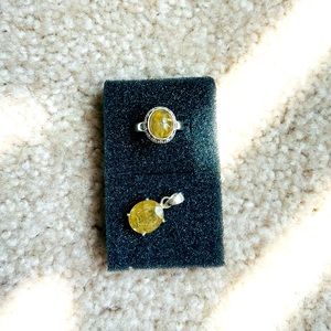NWOT Golden Rutile Ring and Pendant
